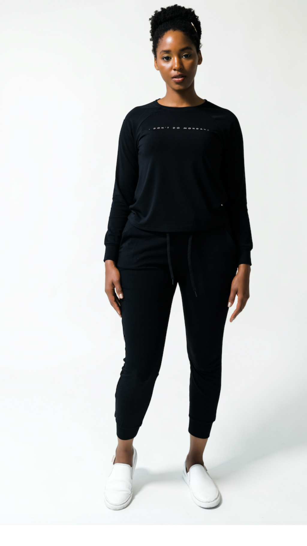 Women's 'I Don't Do Mondays' Bamboo Pullover - Black