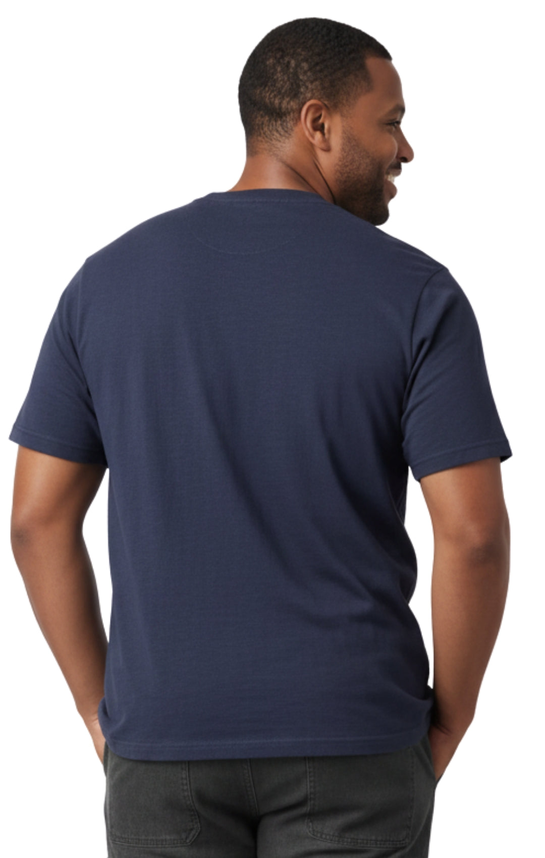Men's Short Sleeve Henley Relaxed Fit Shirt with Pocket