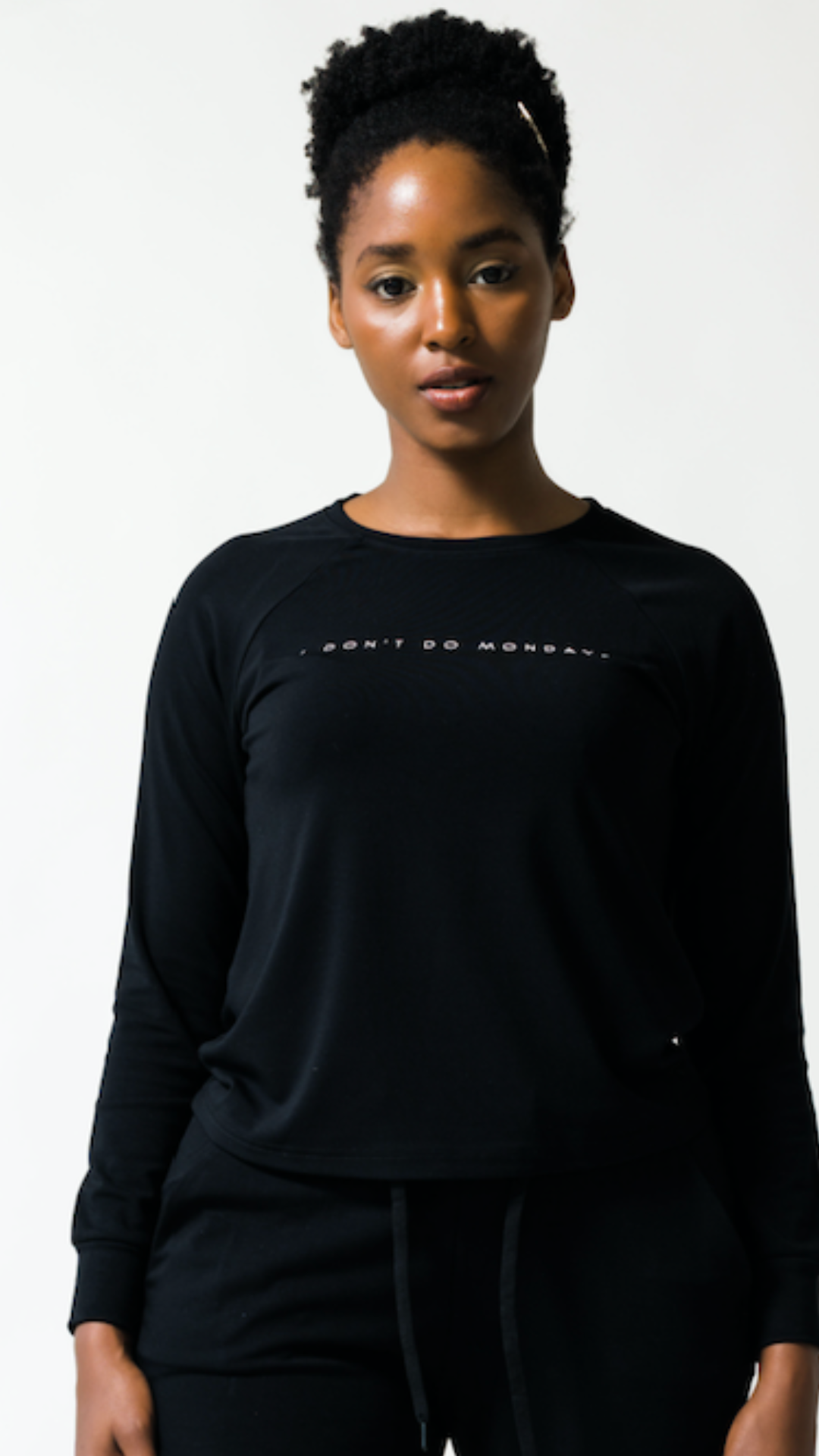 Women's 'I Don't Do Mondays' Bamboo Pullover - Black