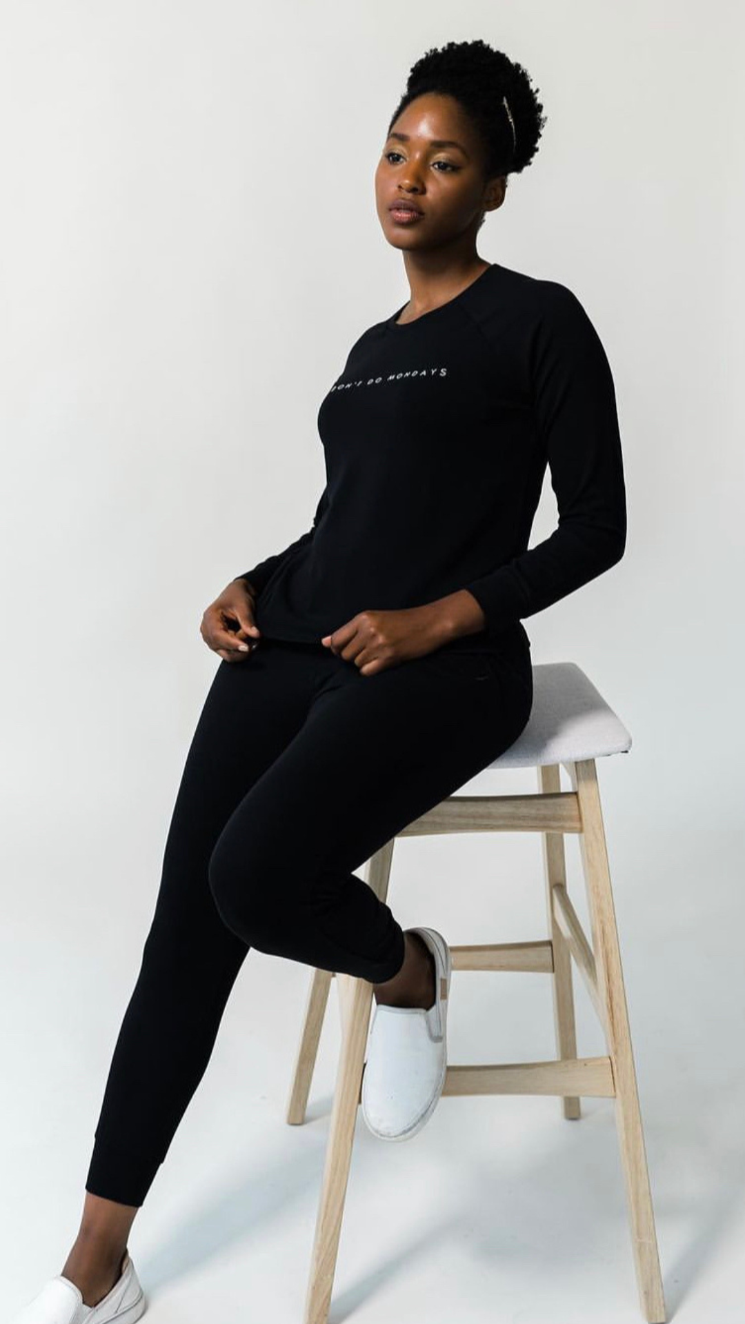 Women's 'I Don't Do Mondays' Bamboo Pullover - Black