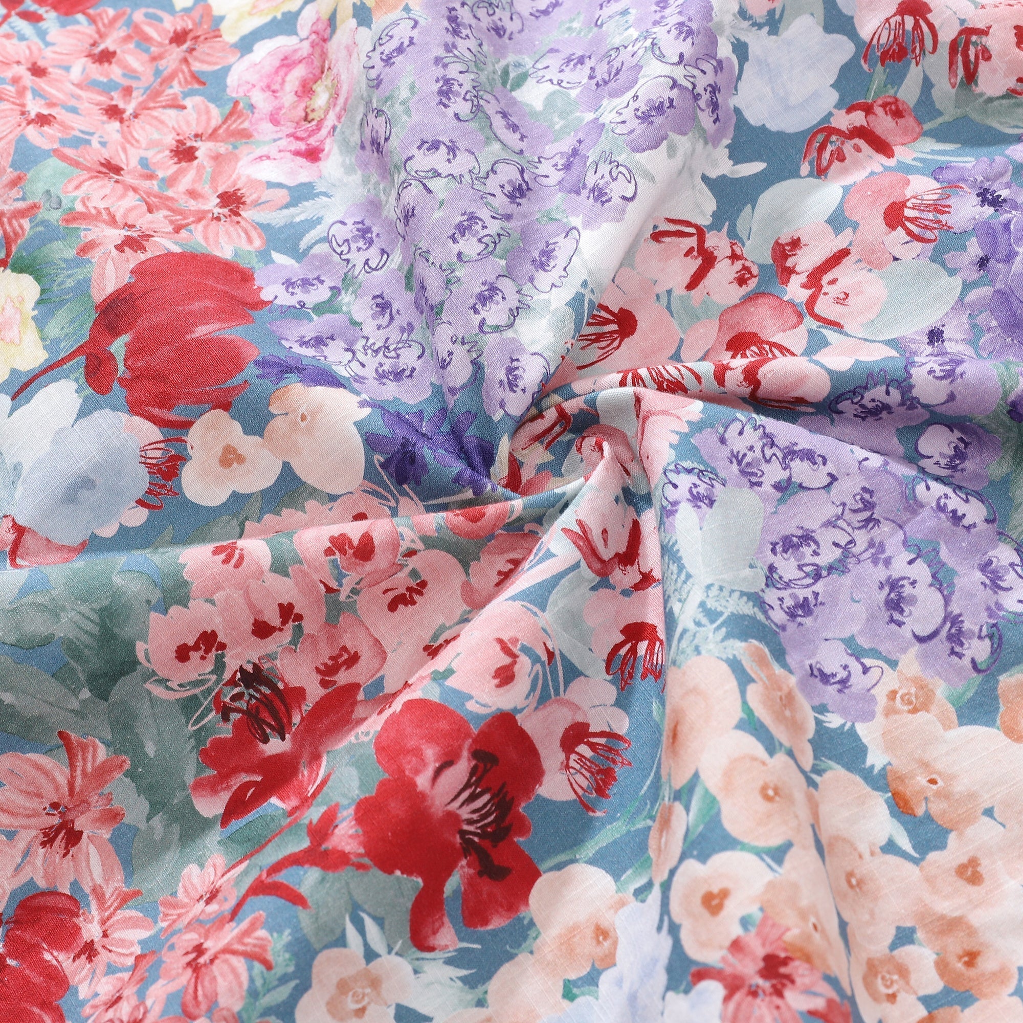 Men's Hawaiian Shirt Flower Bed Print Cotton Button-down Short Sleeve Aloha Shirt