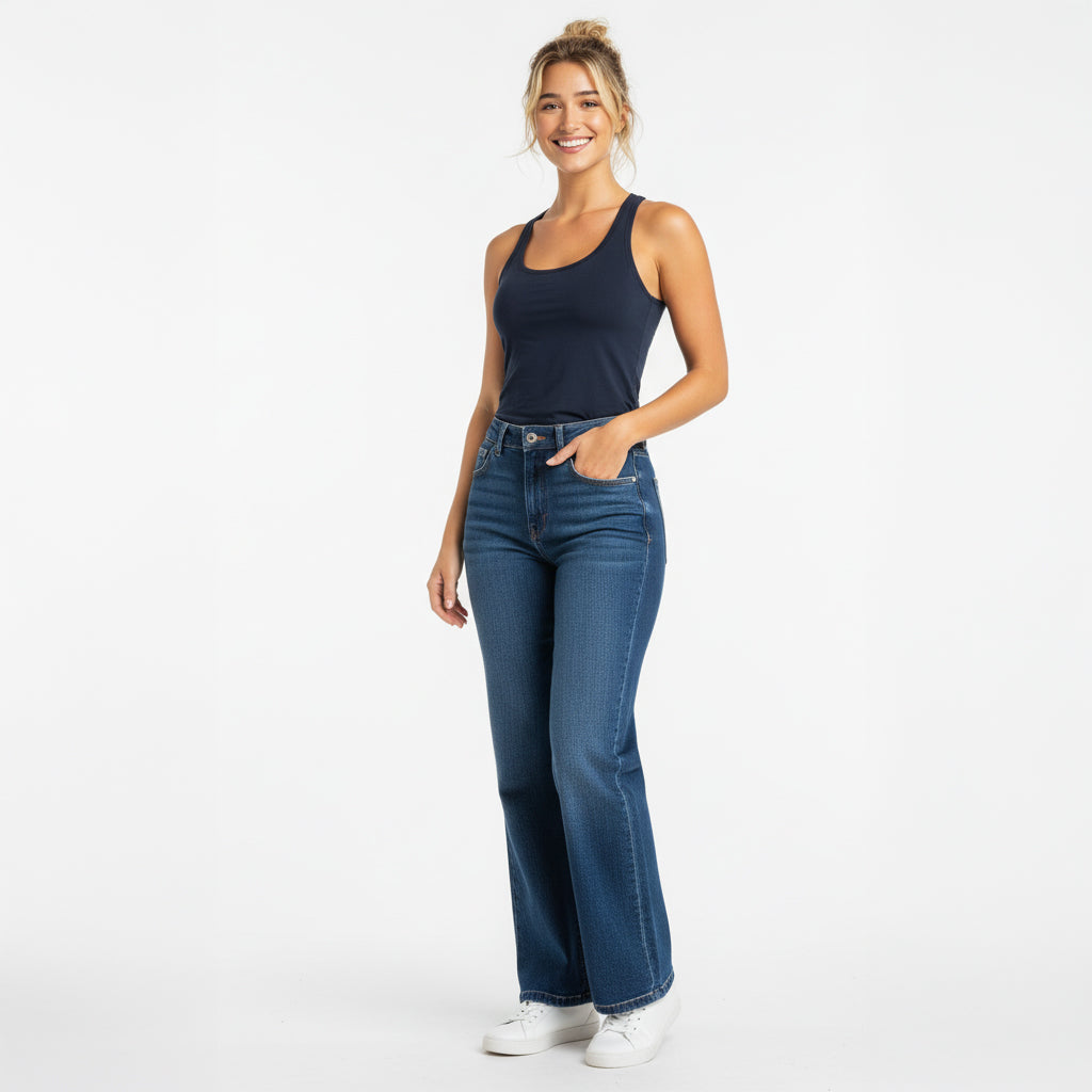 Alexa Navy Scoop Neck Tank