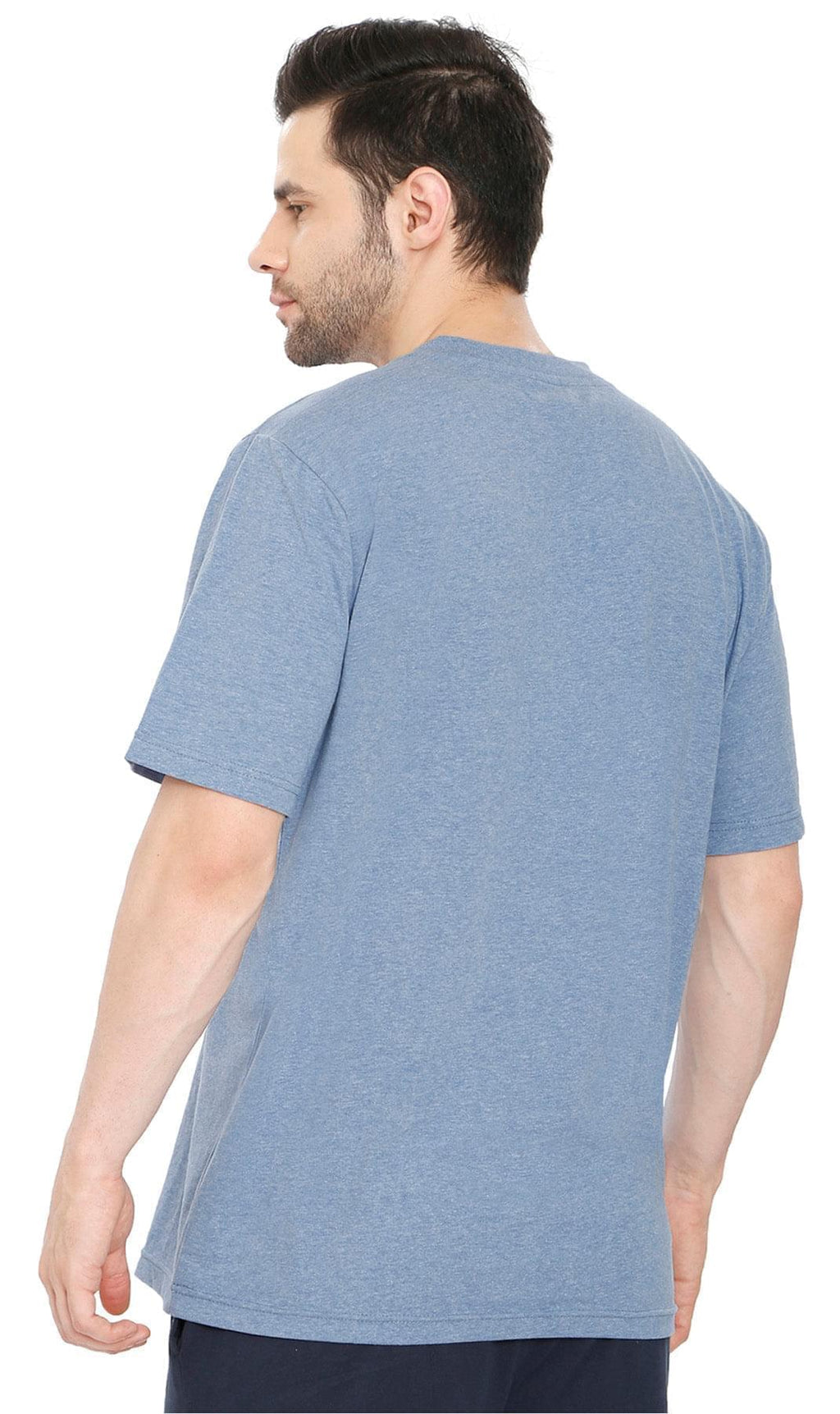 Men's Heavyweight Short Sleeve V-Neck T-Shirt – Relaxed Fit Cotton Blend with Pocket