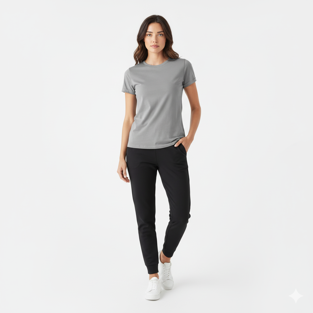 Kenzi Grey Short Sleeve Crew