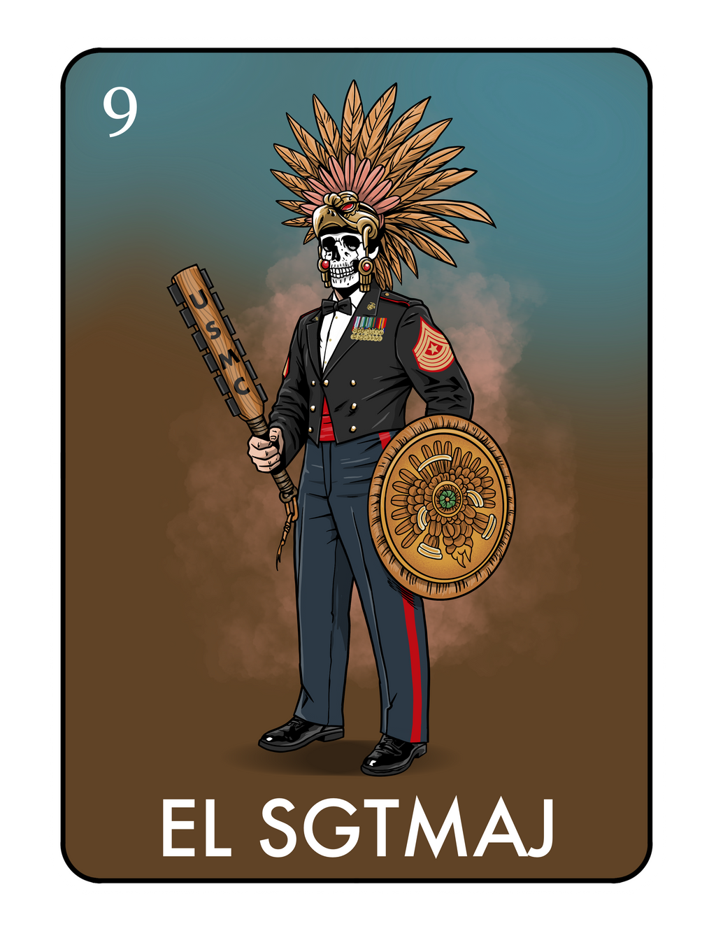 EL SGTMAJ Loteria T Shirt by La Linea MEXUSMAR