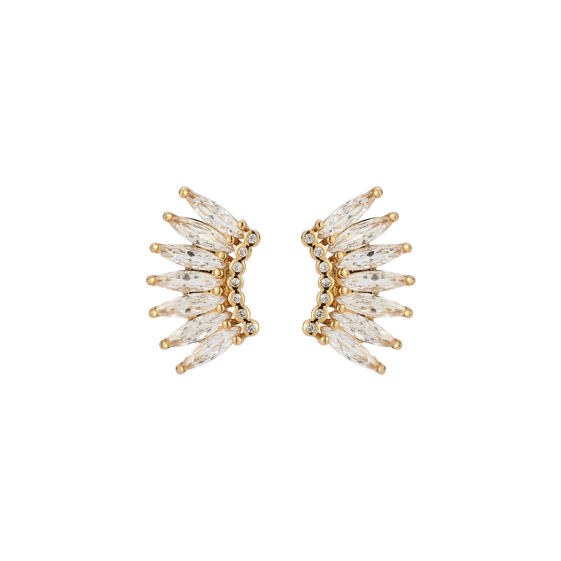 Petite Crystal Madeline Earrings Gold