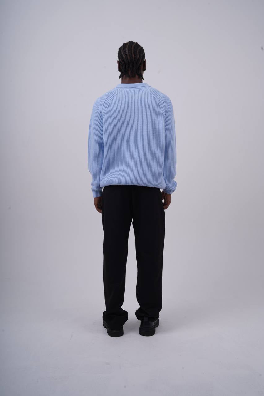 Ribbed Knit Half-Zip Sweater