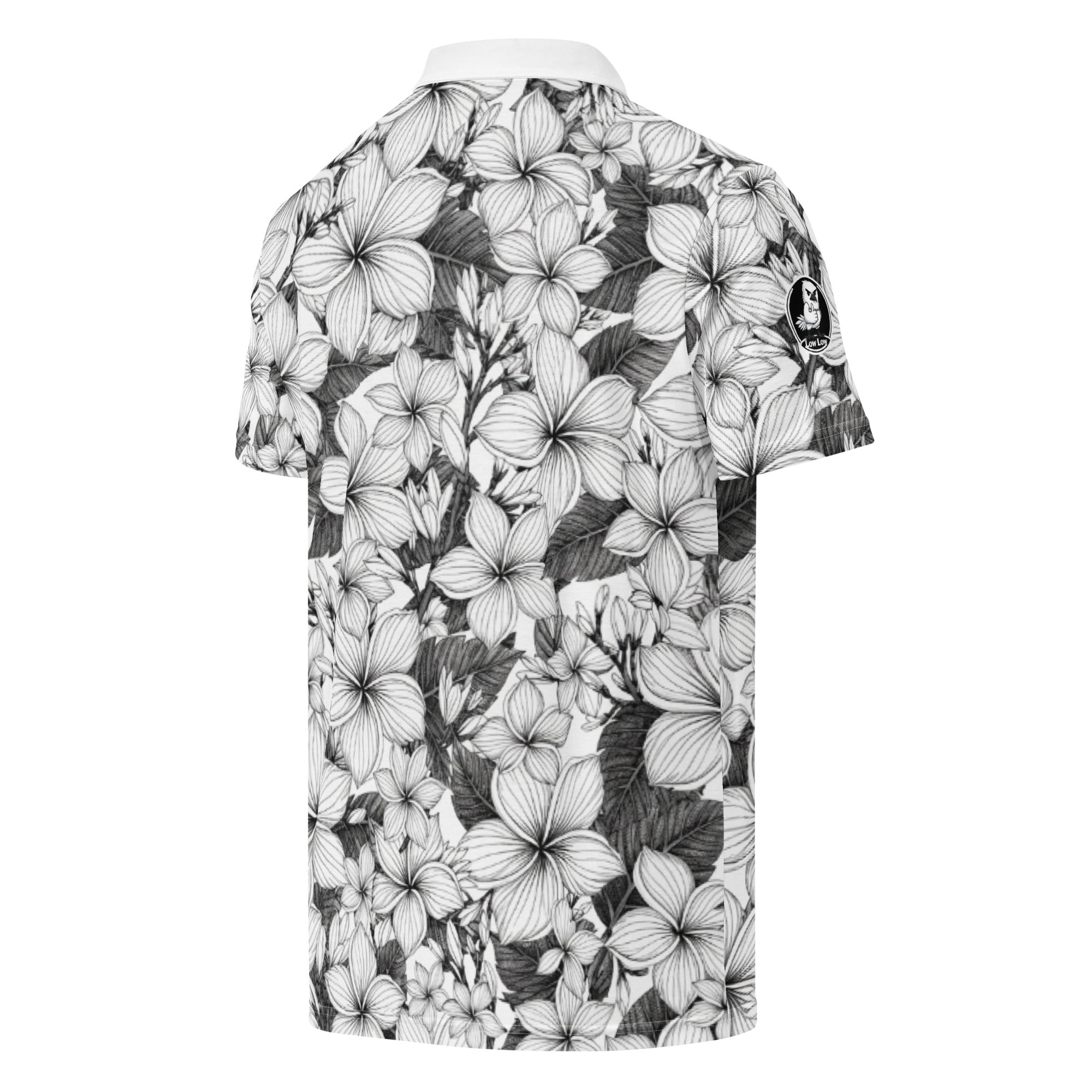 Midnight: Rainbow Hawaiian Plumeria | Polo Shirt (slim fit)