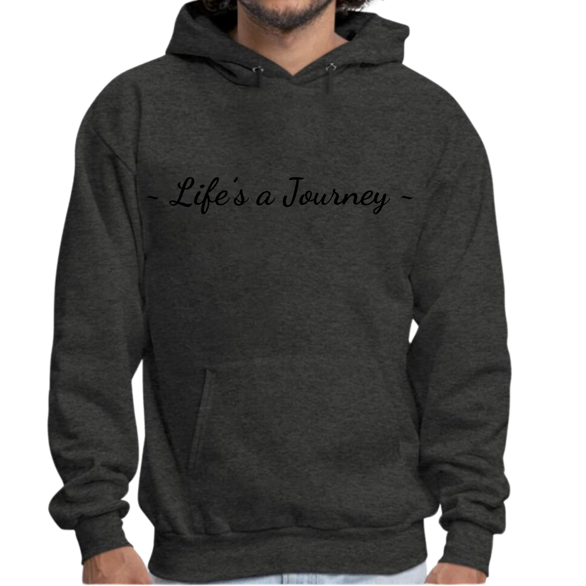Mens Graphic Hoodie Life's a Journey Black Print