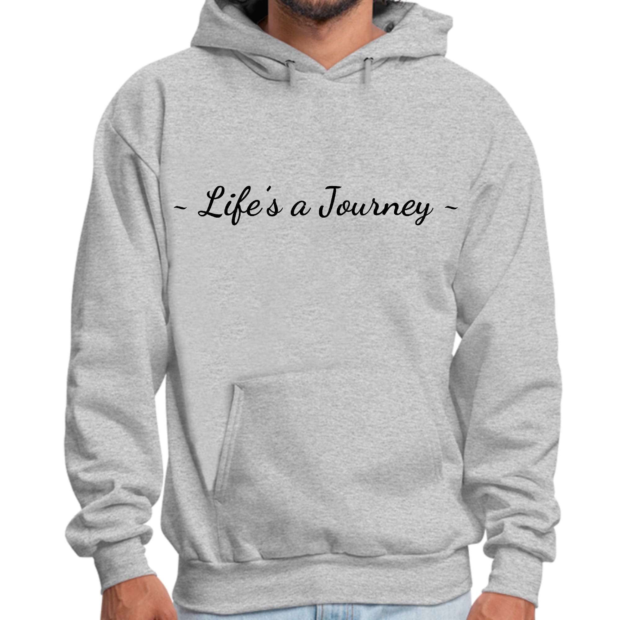 Mens Graphic Hoodie Life's a Journey Black Print