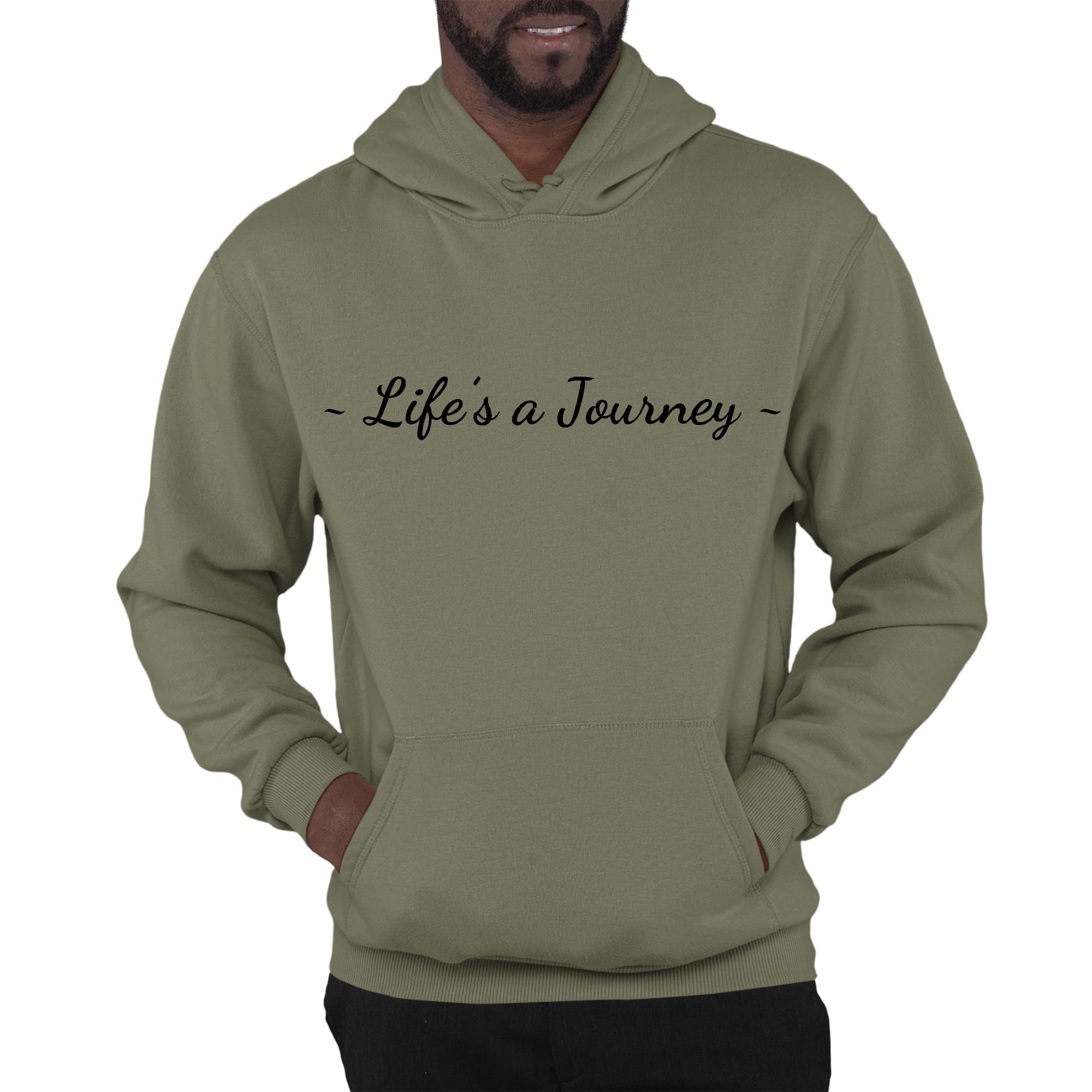 Mens Graphic Hoodie Life's a Journey Black Print