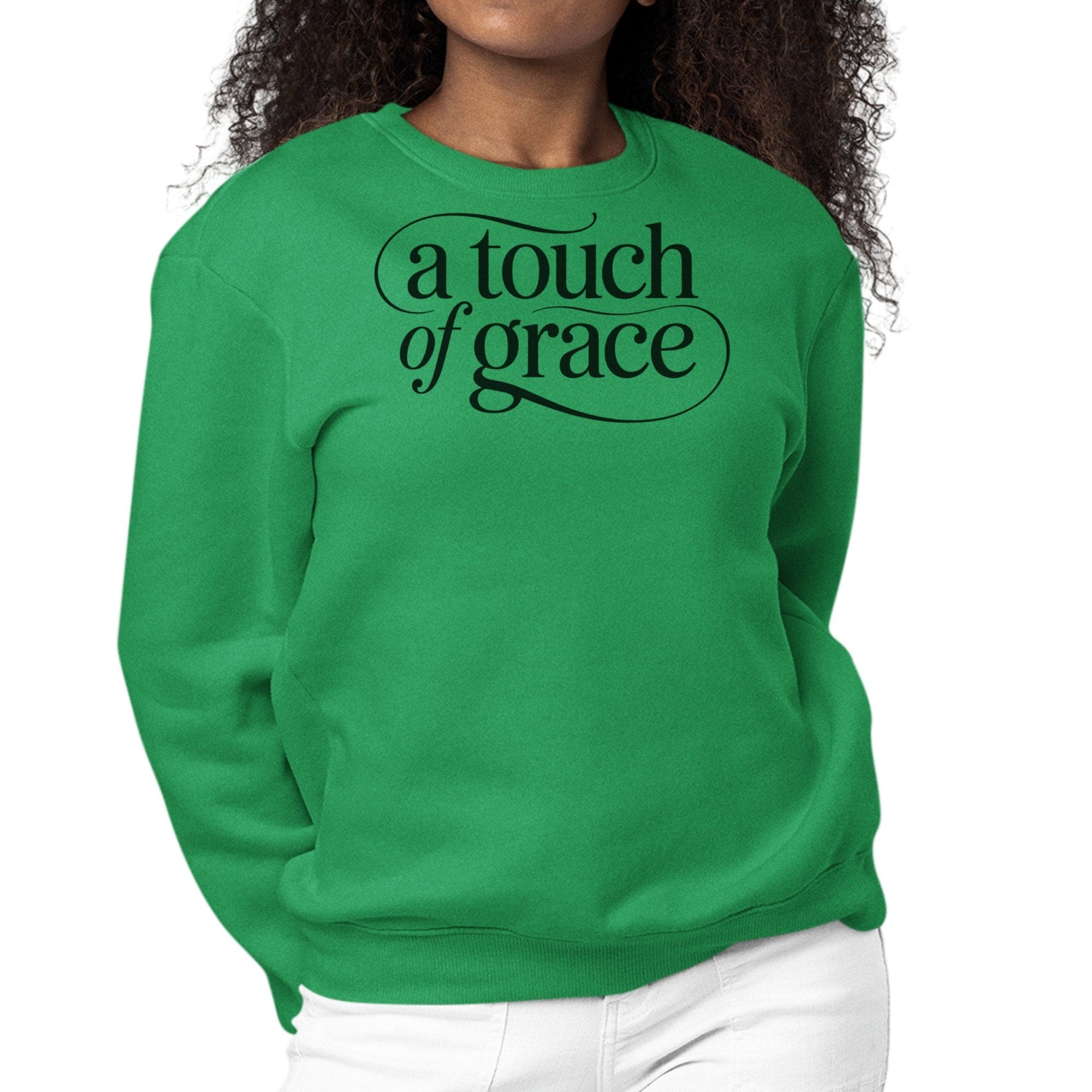 Womens Graphic Sweatshirt - a Touch of Grace Inspirational Motivational Shirt